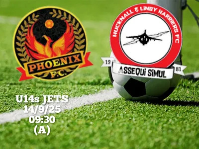 Under 14 Jets Image showing Phoenix Inham and Hucknall Linby & Harriers Crests