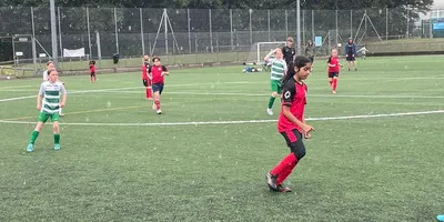girls playing football